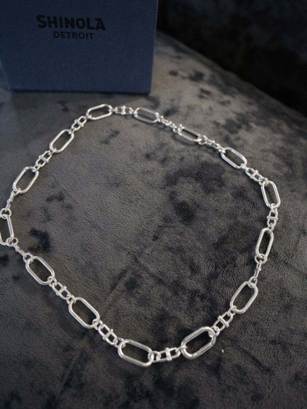Shinola Detroit Signature Link 16" Sterling Silver Necklace 925 New